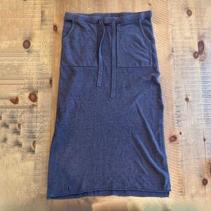 Barefoot Dreams CozyChic Ultra Lite Lounge Skirt L Pacific Blue Midi